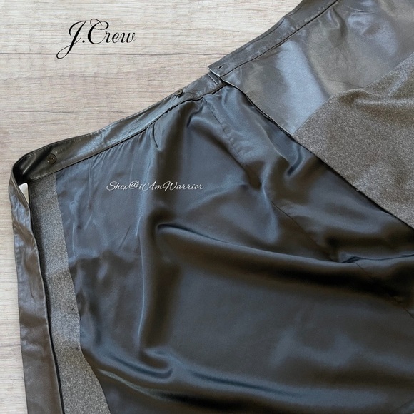 J.Crew Collection RARE nappa leather & wool flannel wrap skirt *shop@iamwarrior - Picture 10 of 12